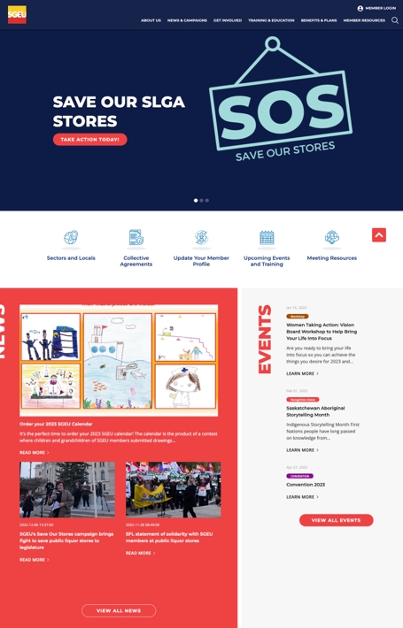 SGEU homepage screenshot