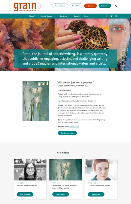 Grain Magazine homepage screenshot