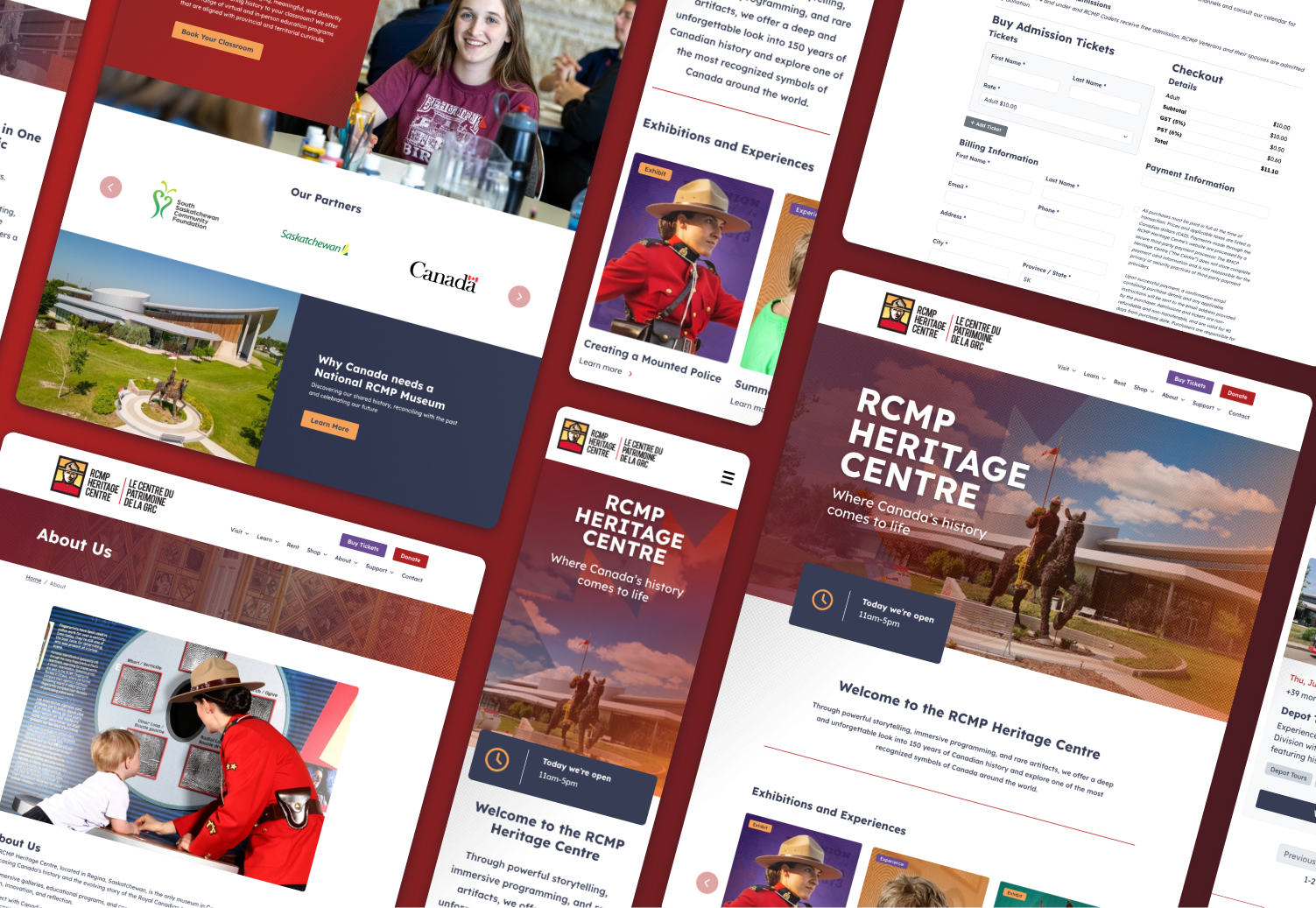RCMP Heritage Centre website mockups
