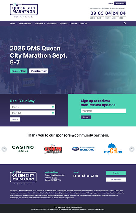 Queen City Marathon homepage screenshot